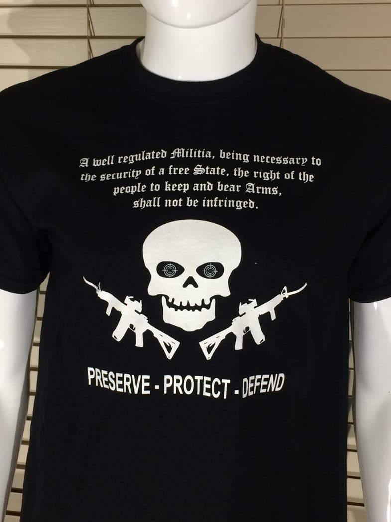 The Second Amendment and Warriors Skull men’s t-shirt ~ Gaze Beyond